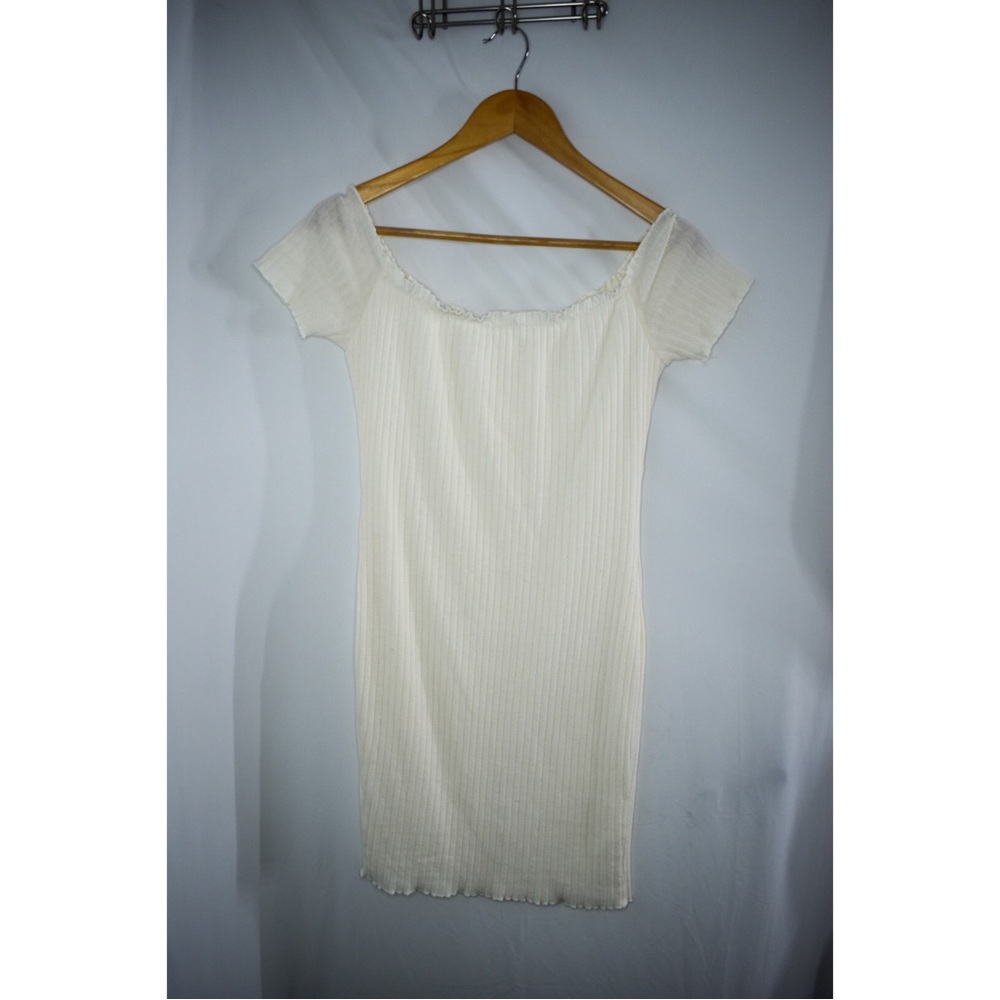 Cream button dress
